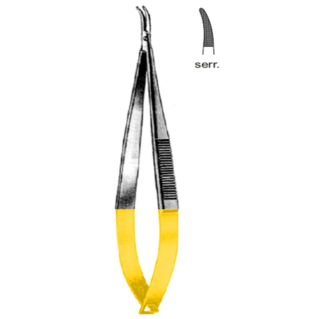 21.5303.14 Castroviejo Portegü Eğri Tırtıklı 14cm TC