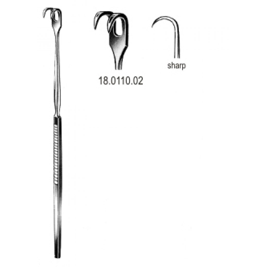 18.0110.02 Ekartör Trakeal Keskin 2pr. 16cm