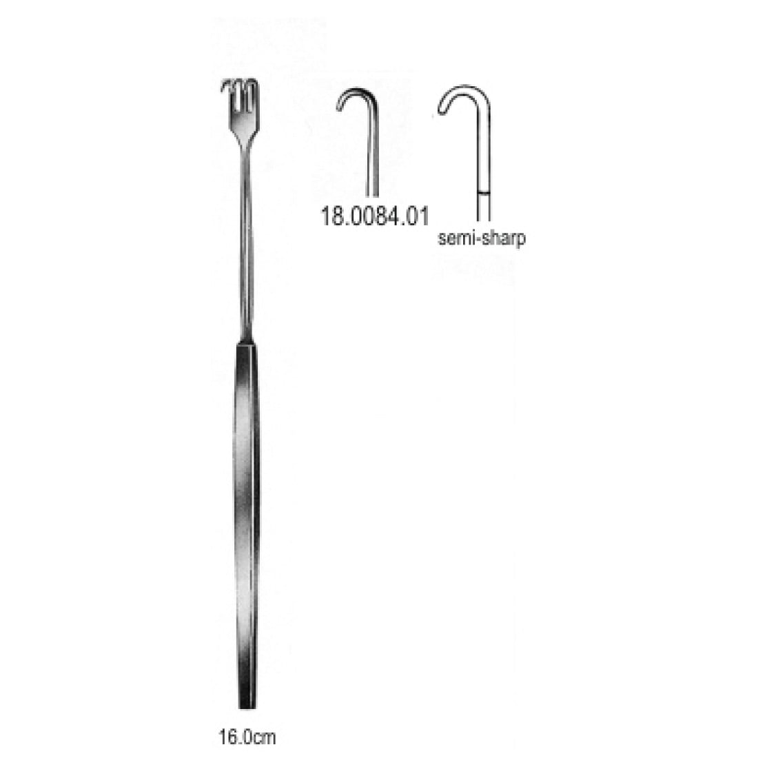 18.0084.01 Kanca Ekartör Yarı Keskin 1pr. 16cm