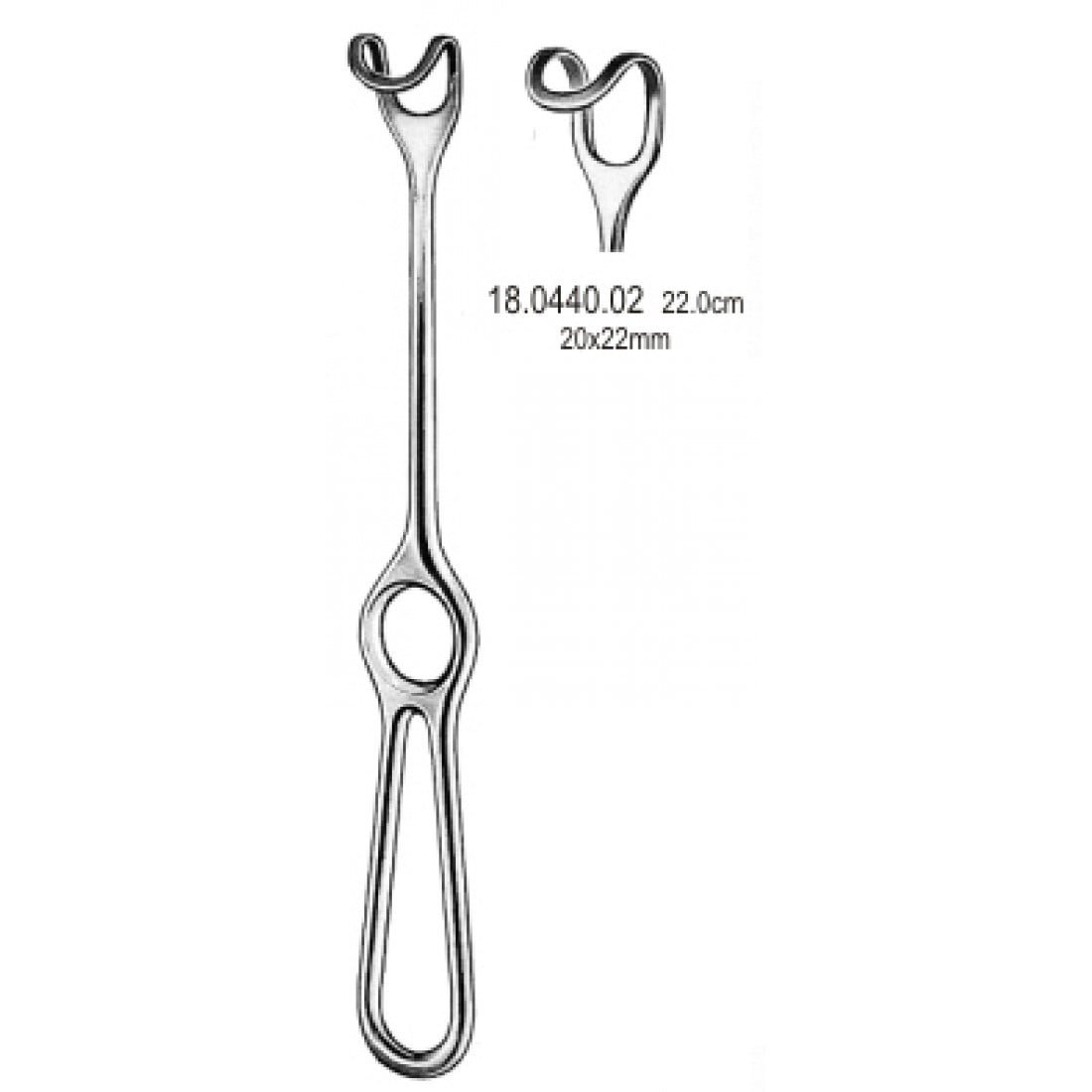 18.0440.02 Middeldorpf Retractor 20x22mm, 22cm