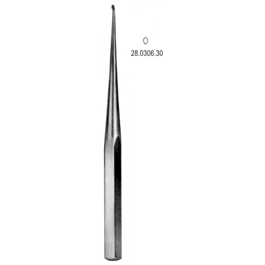 28.0306.30 Bruns Kemik Küreti  23cm, Fig.000