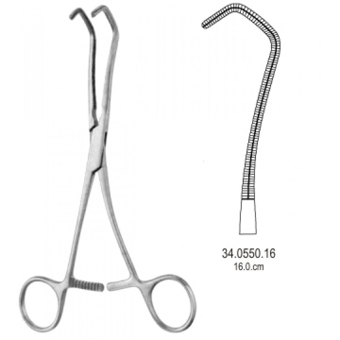 34.0550.16 Cooley Derra Anastomoz Çocuk Klempi 16cm
