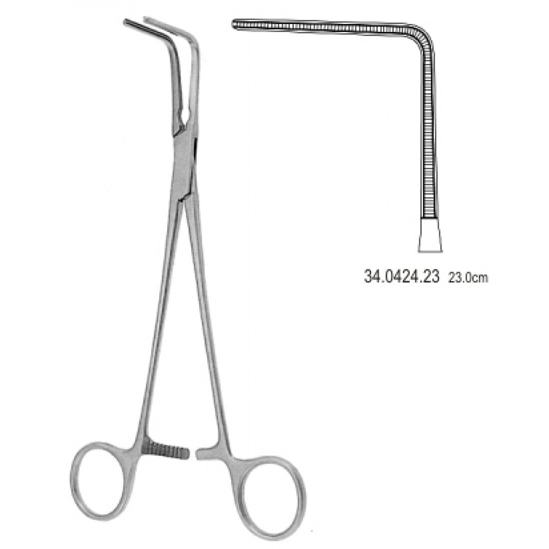34.0424.23 Lees Bronş Klempi Atravmatik  23cm