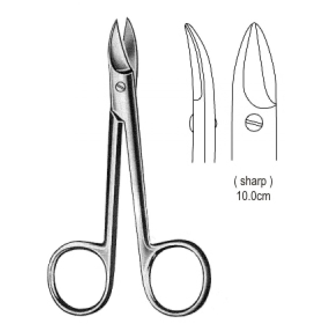 10.0811.10 Beebee Makas Keskin/Keskin Eğri 10cm