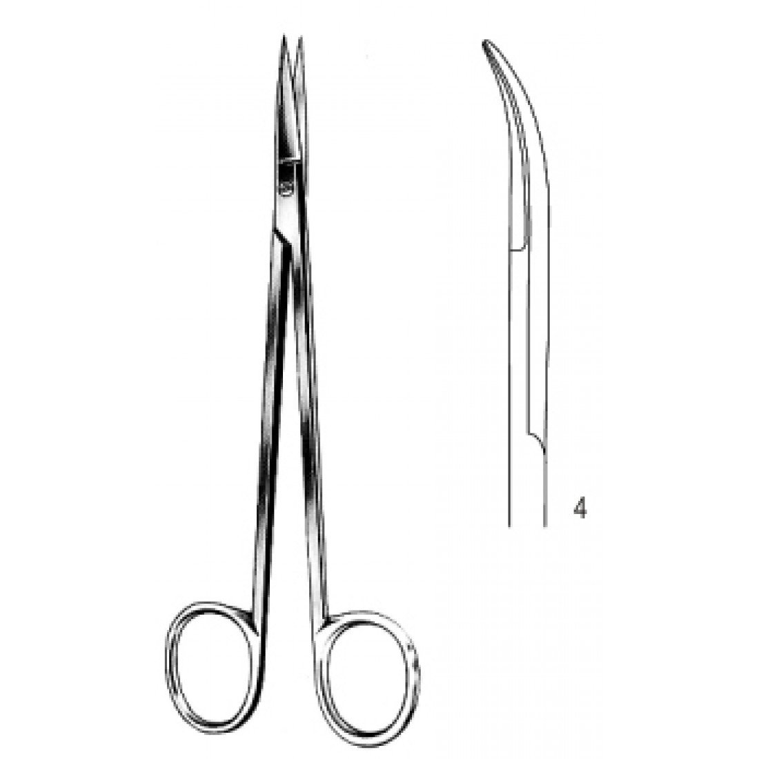 10.0631.18 KELLY Jinekoloji Makası Eğri 18cm