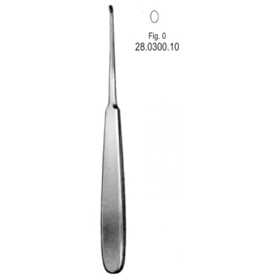 28.0300.10 Williger Kemik Küreti oval 17.5cm Fig.0