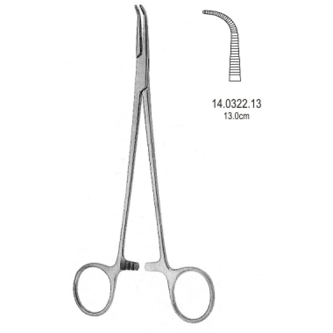 14.0322.13 Gemini Hemostatik Forseps Eğri 13cm