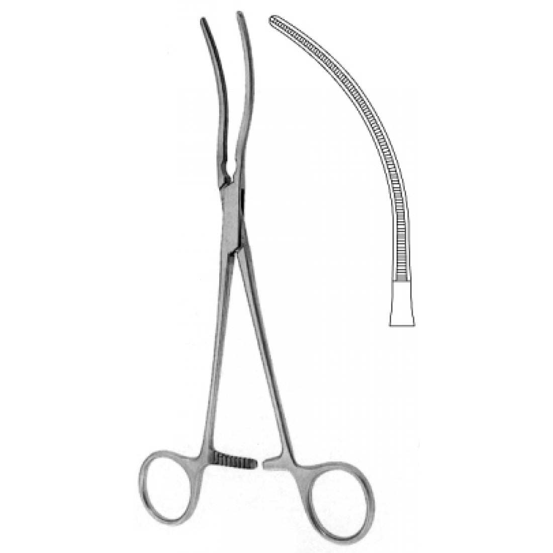 34.0234.22 Potts Anastomoz Atravmatik Forseps 22cm