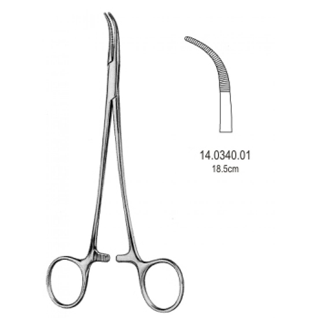 14.0340.01 Overholt Diseksiyon & Ligaşür Forseps 18.5cm Fig.1