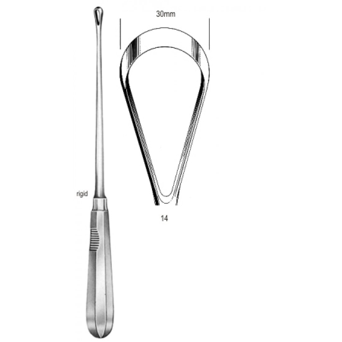 60.0850.30 Recamier Küret Sert Keskin 30mm 31cm Fig.14