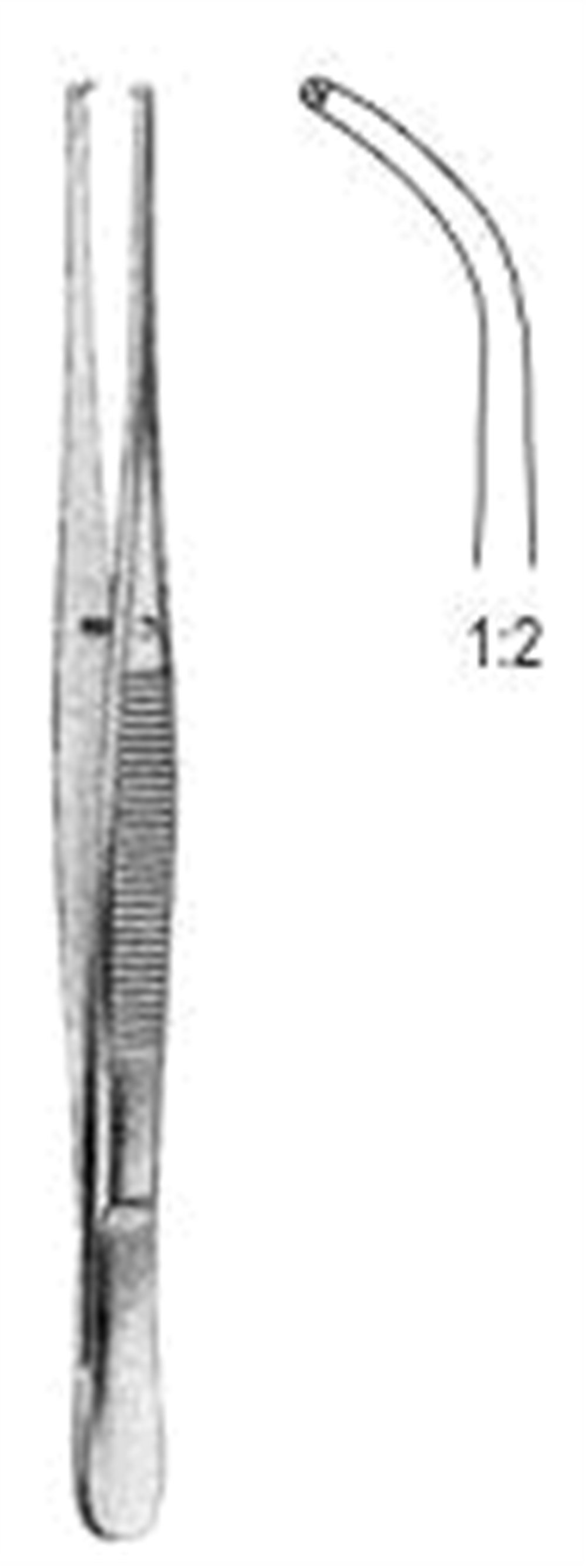 12.0197.15 Semken Doku Forsepsi 1x2T Eğri 15cm