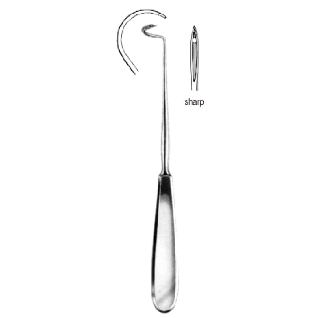 22.0372.21 Deschamps Ligatür İğnesi Keskin Sol 21cm