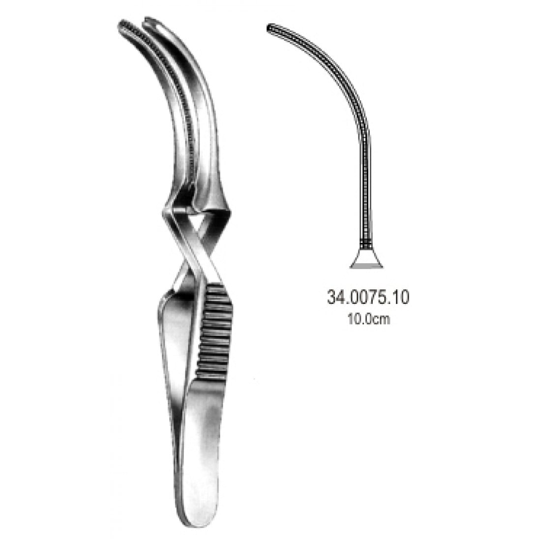 34.0075.10 DeBakey Buldog Klemp Atravmatik Eğri 10cm