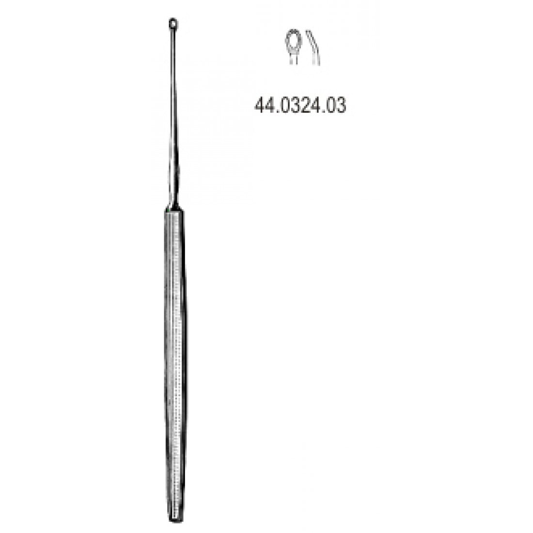 44.0324.03 Shapleigh Kulak Küreti Açılı 1.5mm