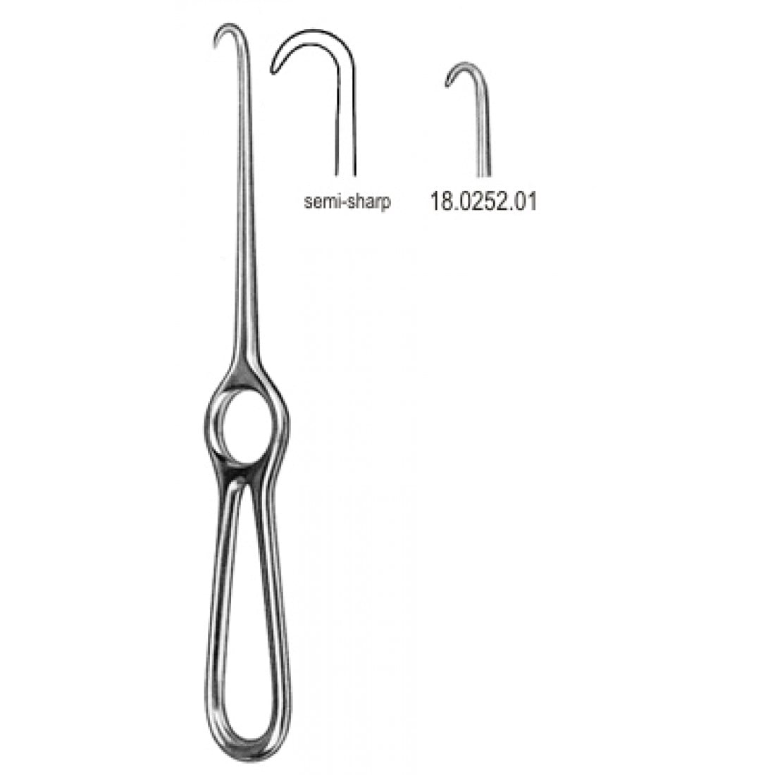18.0252.01 Volkmann Ekartör 1 Dişli  Yarı Keskin 21.5cm