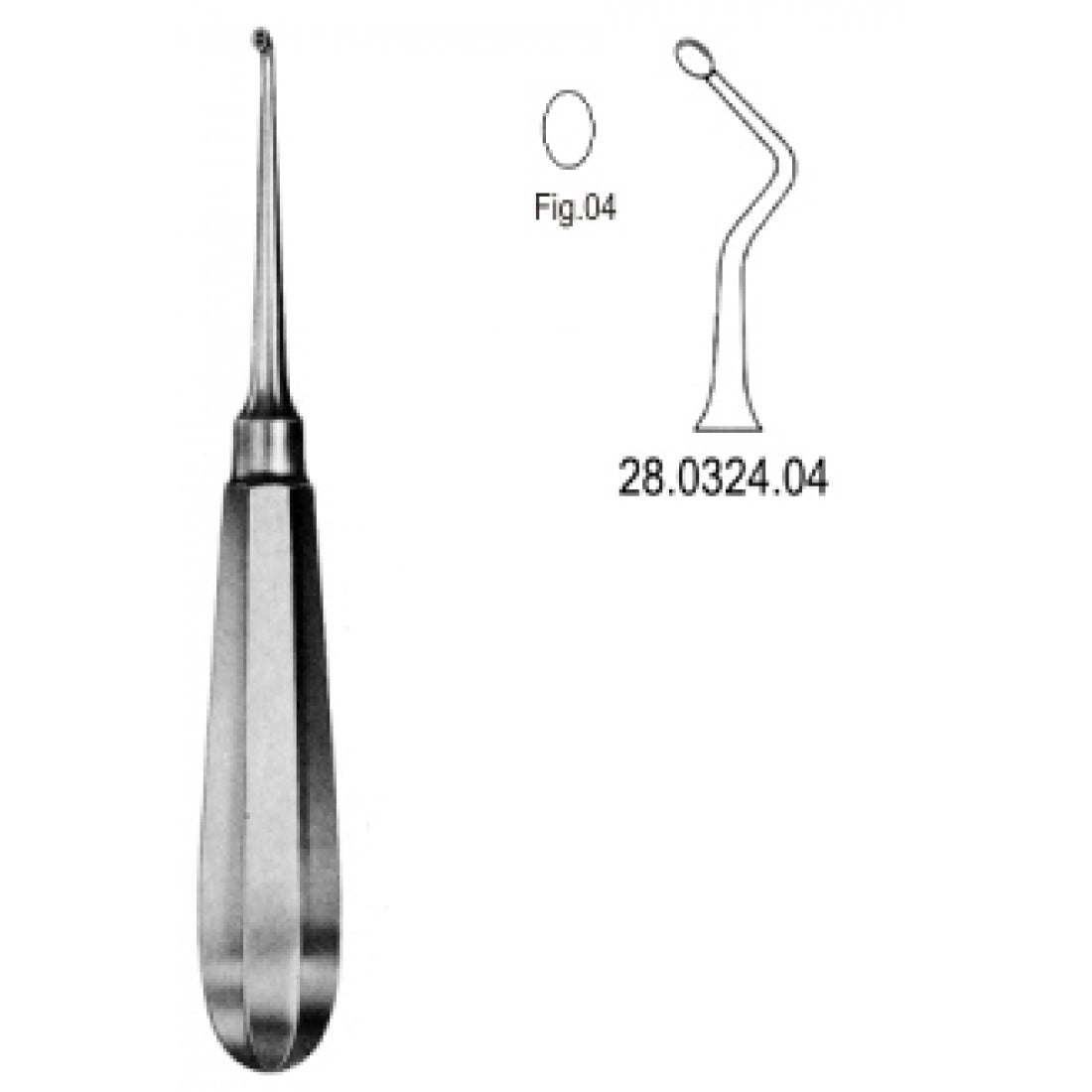 28.0324.04 USA Model Kemik Küreti Sağ 16cm Fig.4