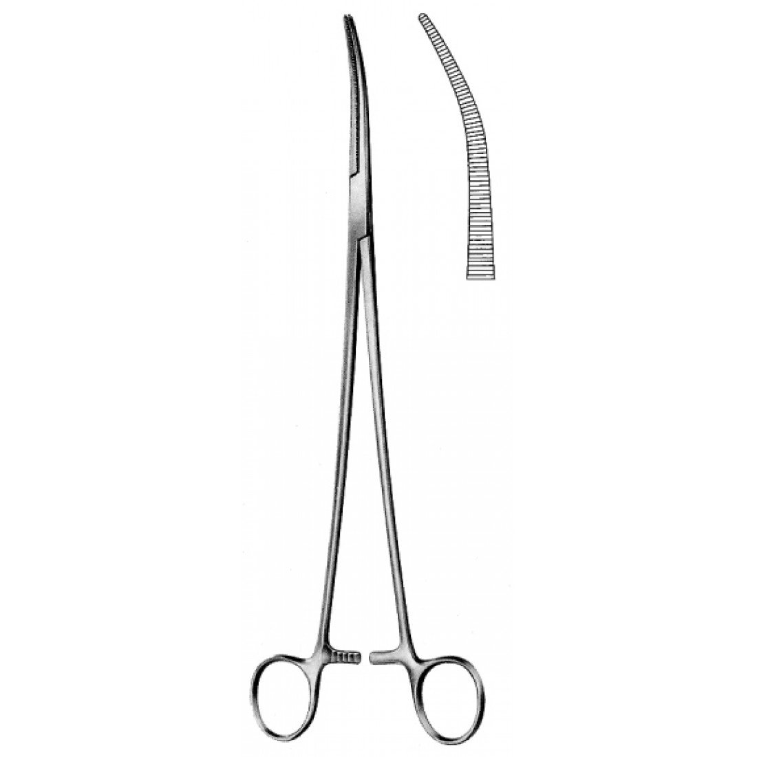 14.0366.01 Zenker Bronş Forsepsi  Eğri 29.5cm