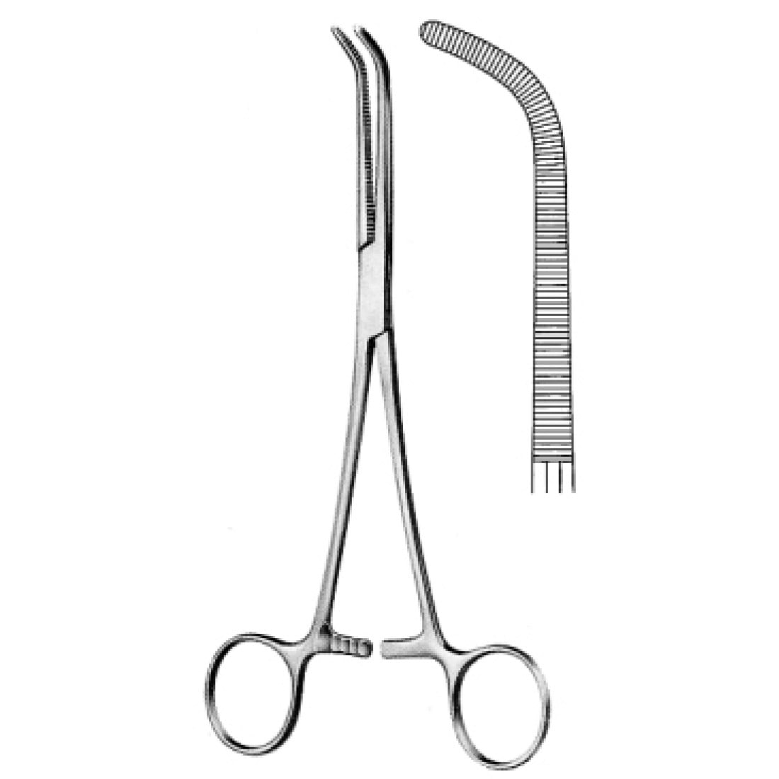 14.0344.22 Mixter Hemostatik Bronş Forseps Eğri 22cm