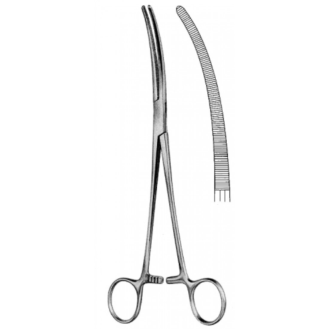 14.0361.24 Sarot Bronş Klempi Eğri 24cm