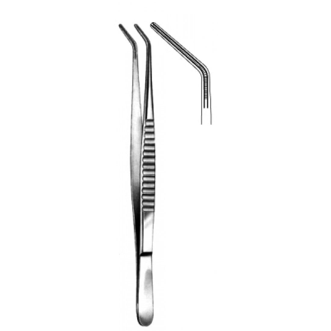 34.0044.30 DeBakey Atravmatik Doku Forsepsi 2mm Açılı 30cm