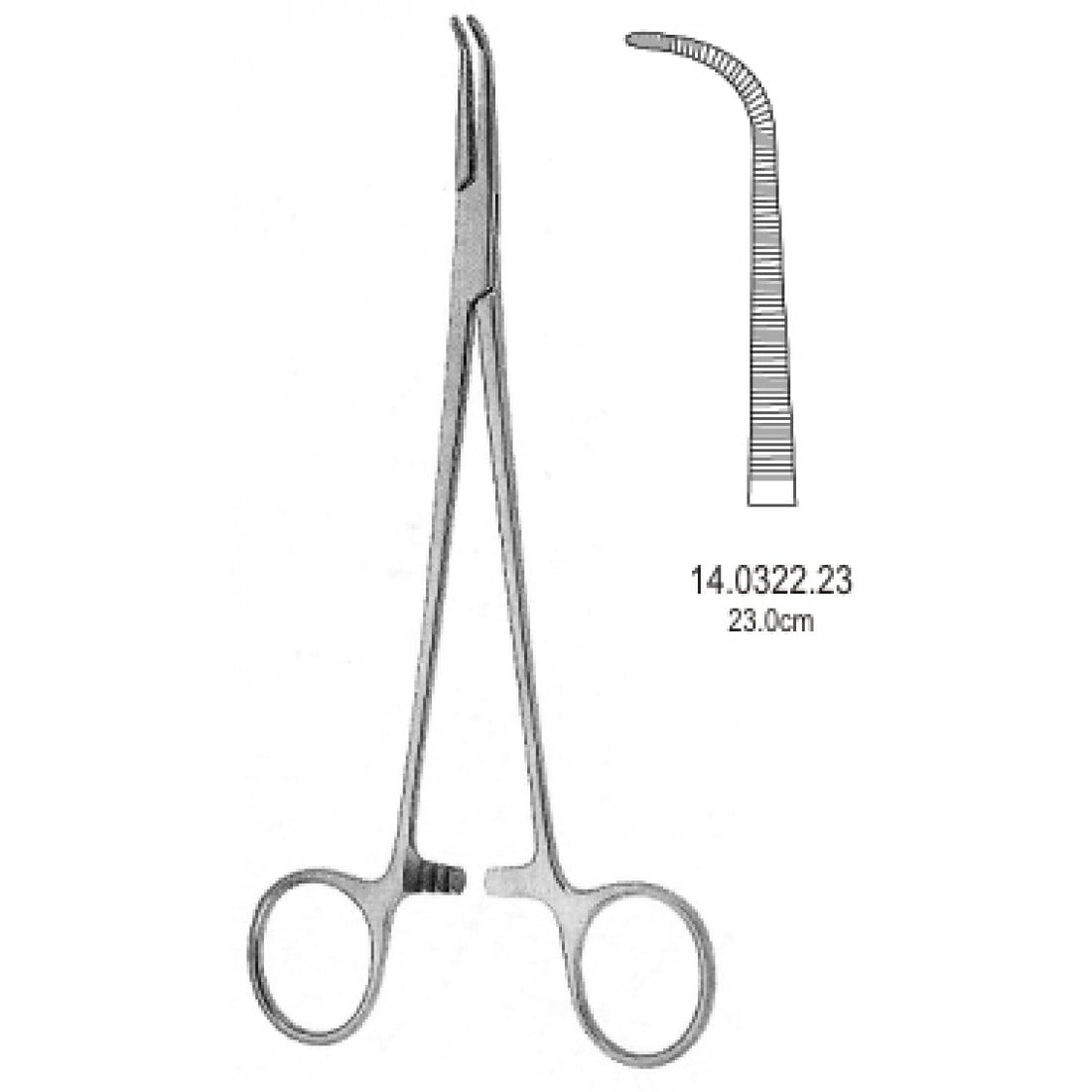 14.0322.23 Gemini Hemostatik Forseps Eğri 23cm