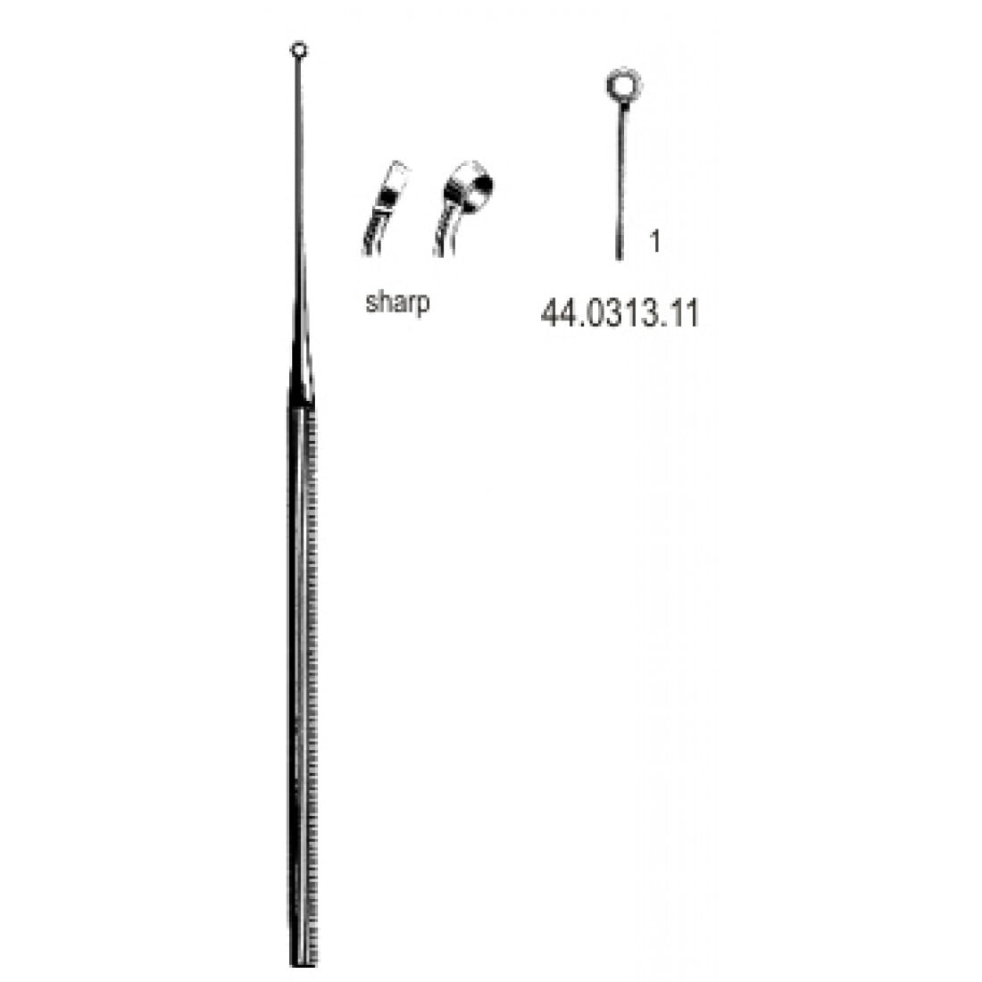 44.0313.11 Buck Kulak Küreti Eğri Keskin, 1, 16.5cm