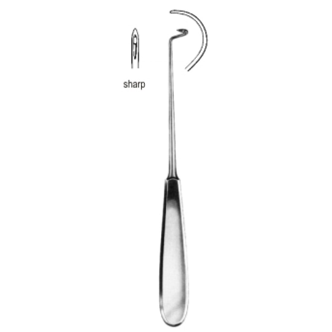 22.0362.20 Ligatür İğnesi Keskin Sağ  20cm