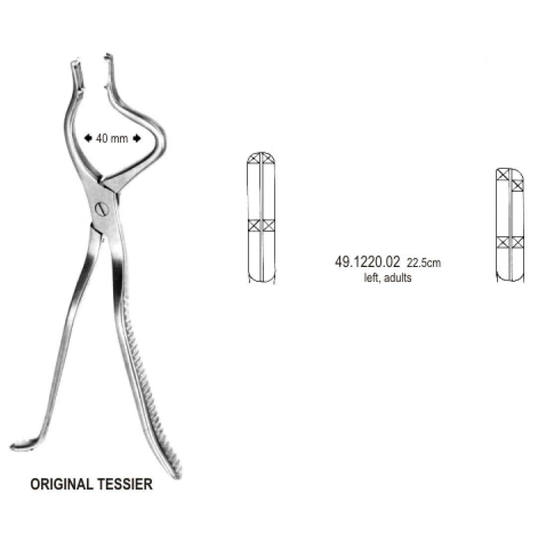 49.1220.02 Tessier Forseps Sol 22.5cm