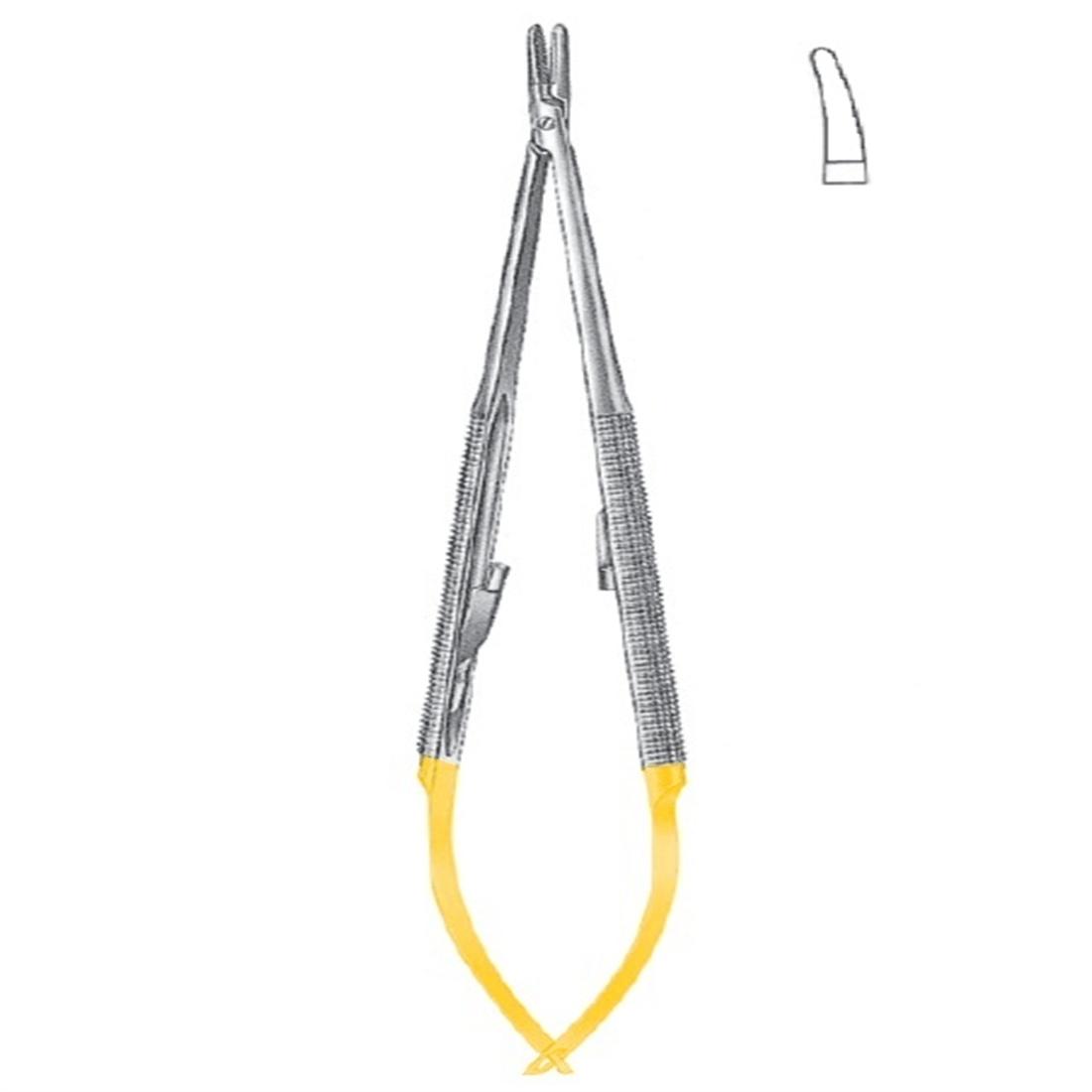 21.5993.23 Castroviejo Mikro Portegü Eğri 23cm TC 