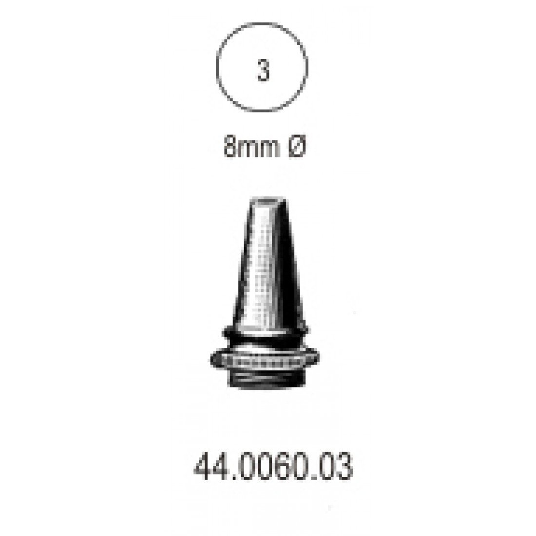 44.0060.03 Kulak Spekulumu 8mm, Siegle İçin.