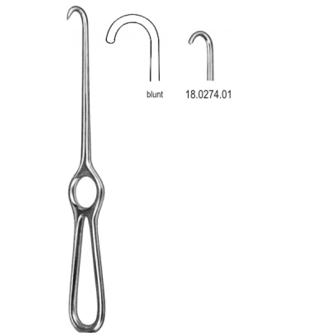 18.0274.01 Kocher Ekartör 1 Dişli Künt 22cm