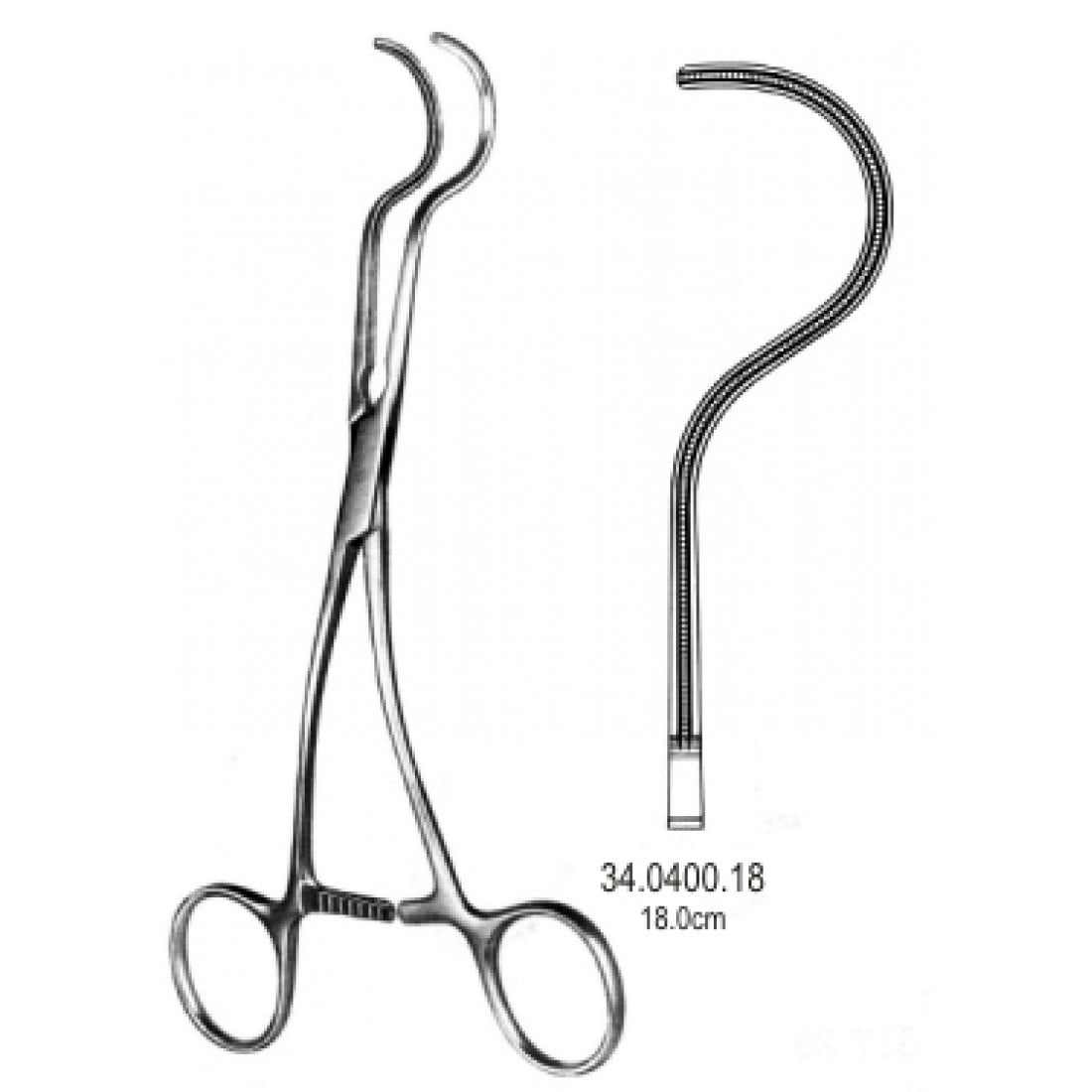 34.0400.18 Dale Periferik Vasküler Klemp 17.5cm