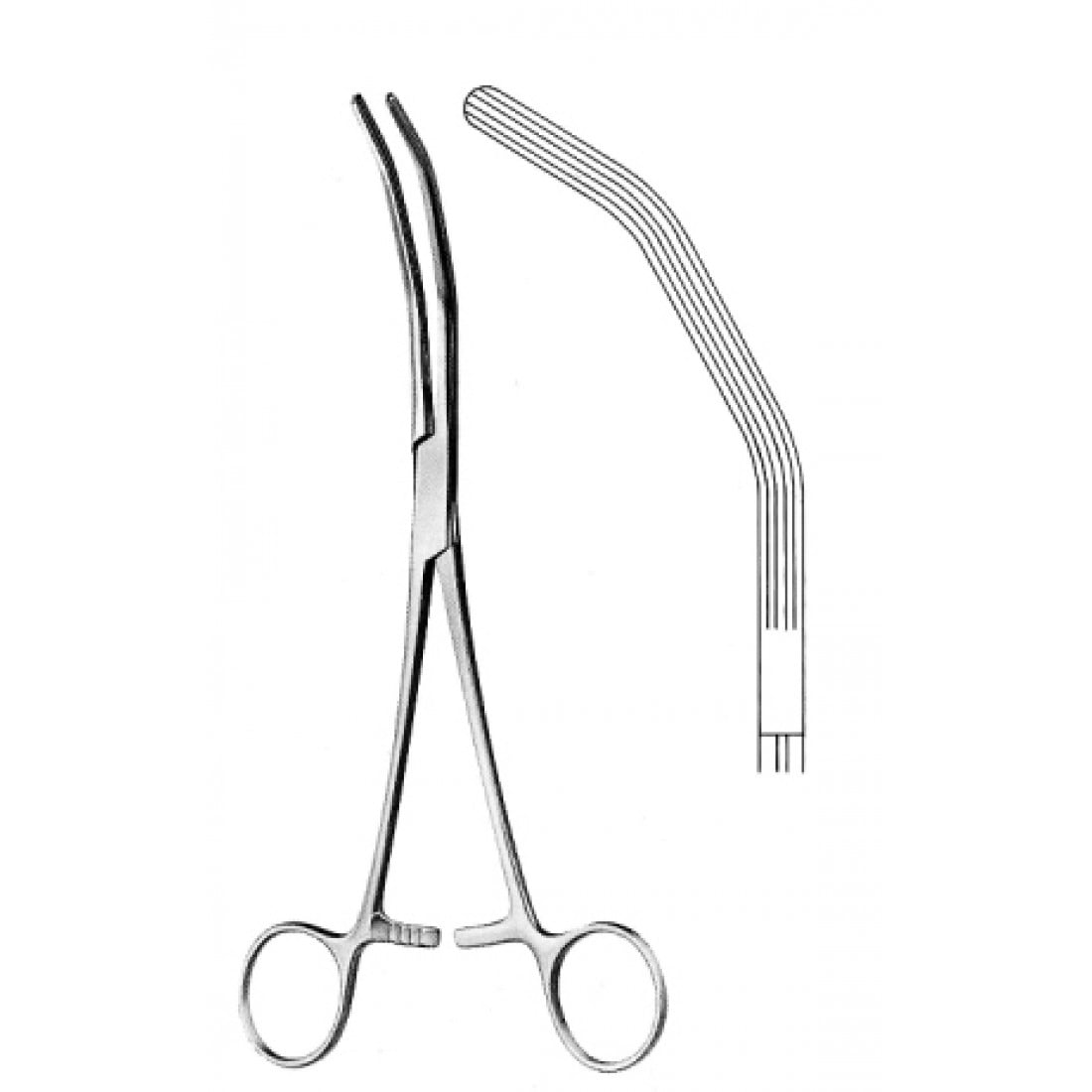 14.0460.23 Herrick Böbrek Pedikül Klempi Eğri 23cm