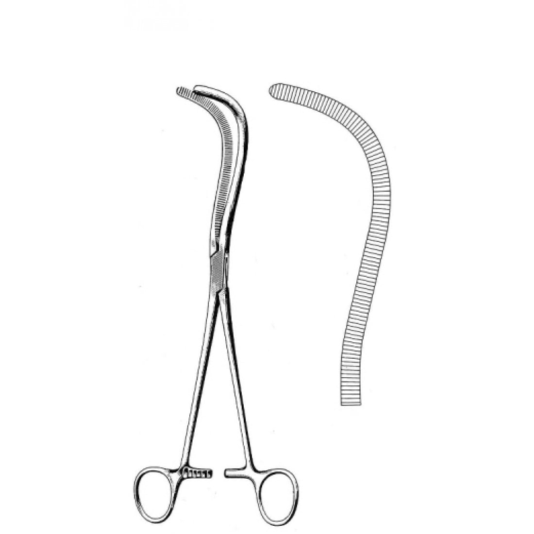 14.0458.23 Mayo Guyon Böbrek Pedikül Klempi Eğri 23cm