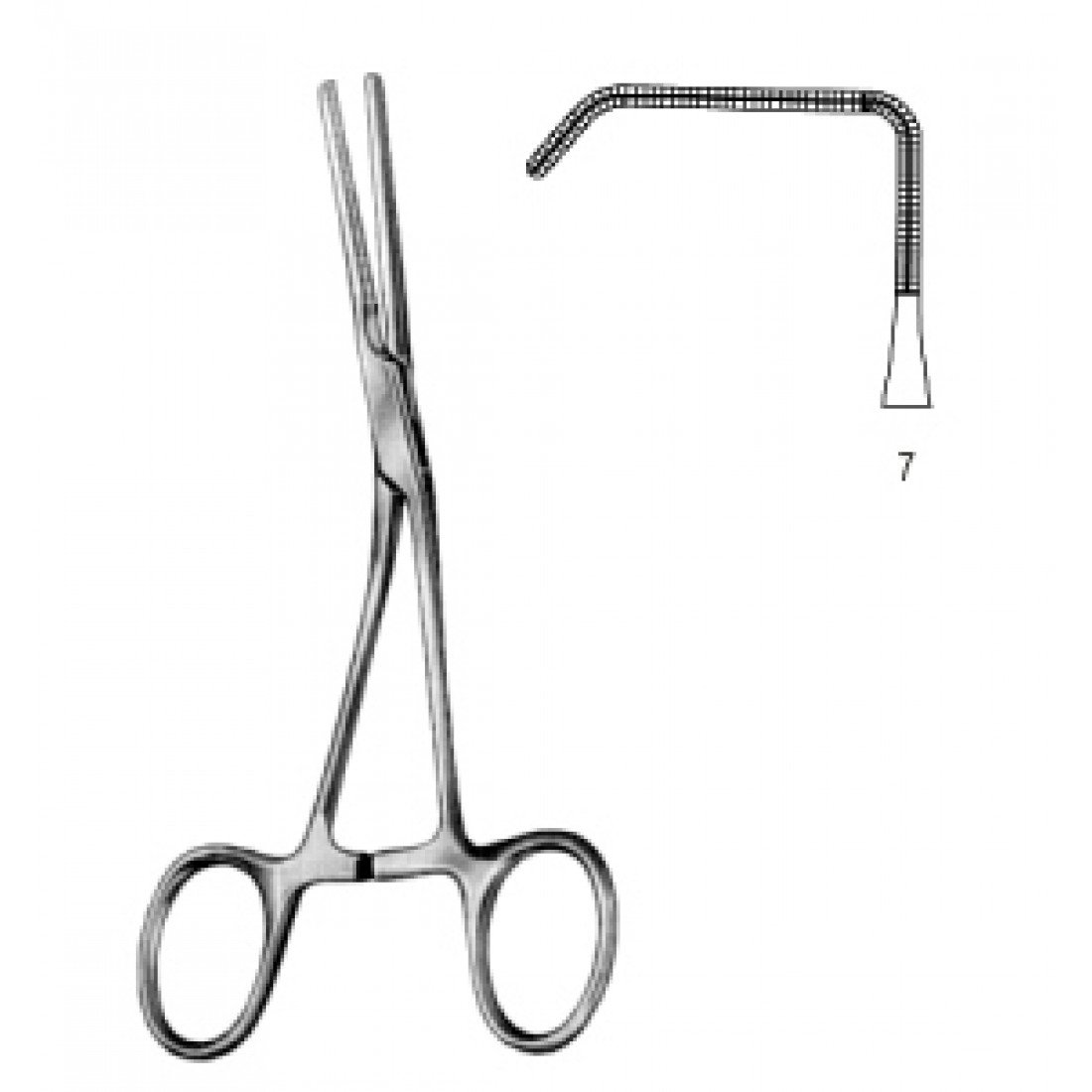 34.0632.07 Yenidoğan & Çocuk Klemp Açılı İnce Fig.7 13.5cm