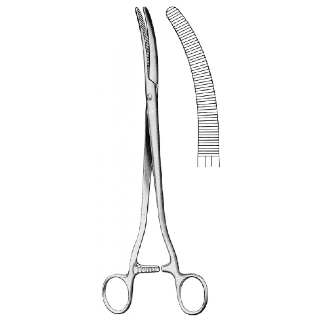 14.0570.25 Faure  Histerektomi Forseps Eğri 25cm