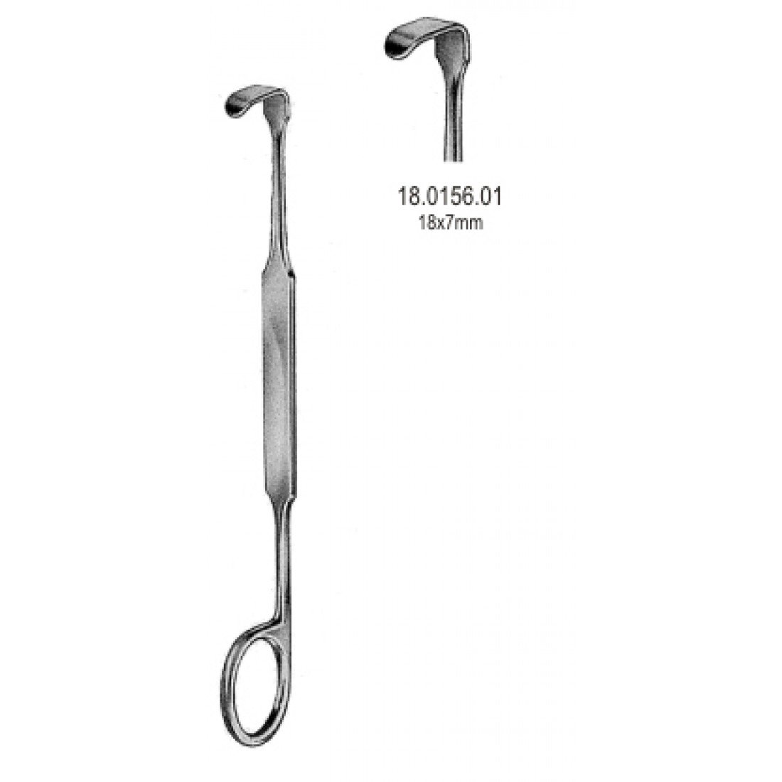 18.0156.01 Meyerding Parmak Ekartör 18x7mm, 18cm