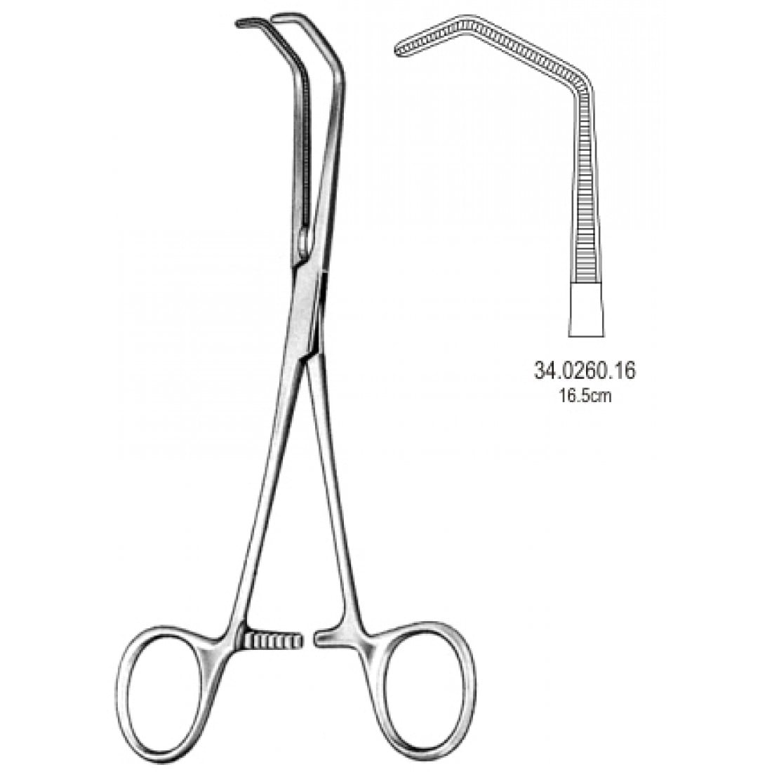 34.0260.16 DeBakey Beck Vena Kava Klemp 16.5cm