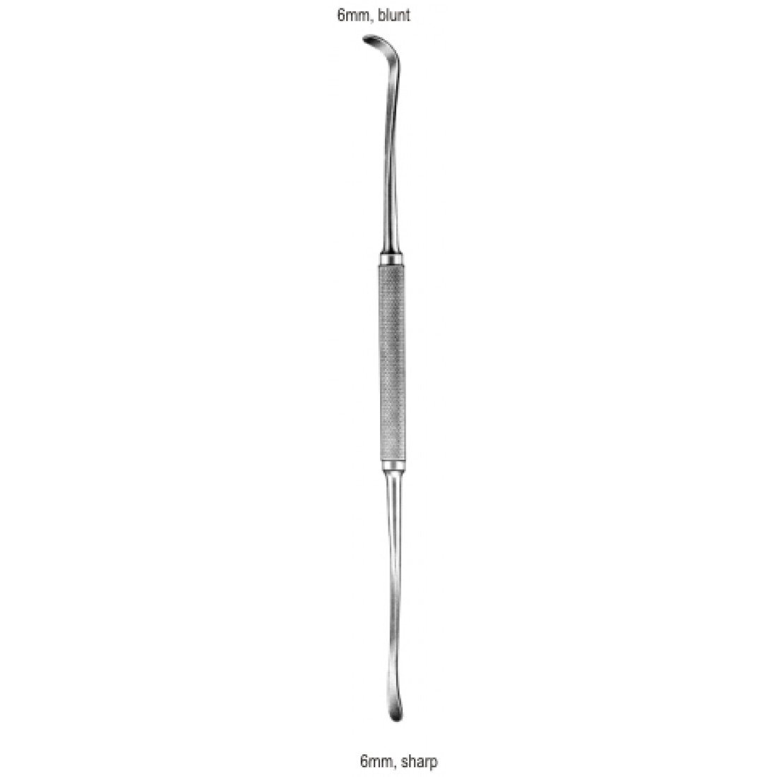 49.0514.21 Obwegeser Freer Periost Elevatör Keskin/Künt 6mm 22cm