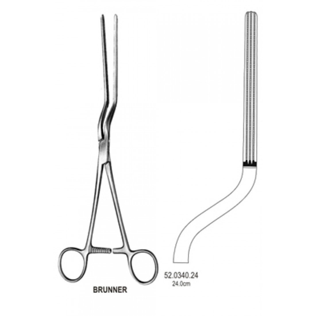 52.0340.24 Brunner Bağırsak Forsepsi Atravmatik 24cm