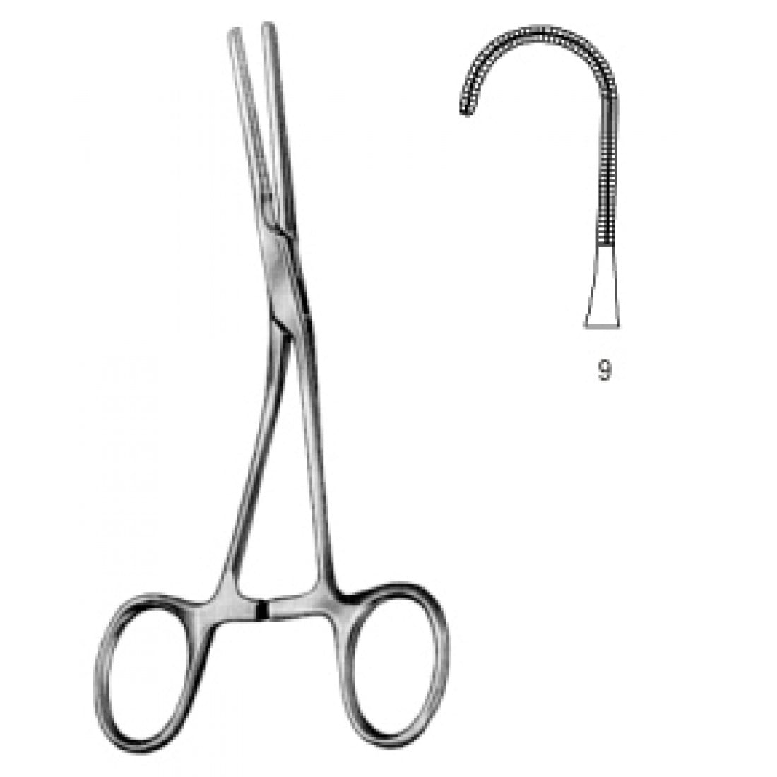 34.0632.09 Yenidoğan & Çocuk Klemp Açılı İnce Fig.9 13.5cm