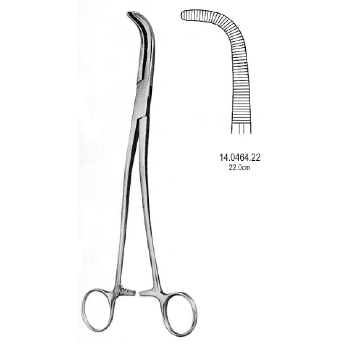 14.0464.22 Gray Safra Kanalı Klempi 22cm Fig.1