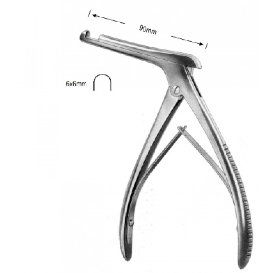 46.0310.03 Kerrison Antrum Panç 6x6mm, Şaft 85mm, 17cm