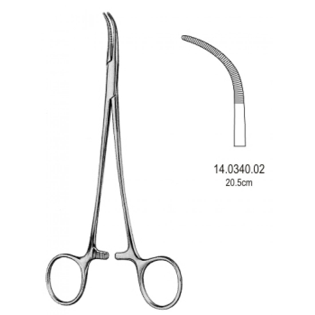 14.0340.02 Overholt Diseksiyon & Ligaşür Forseps 20.5cm Fig.2