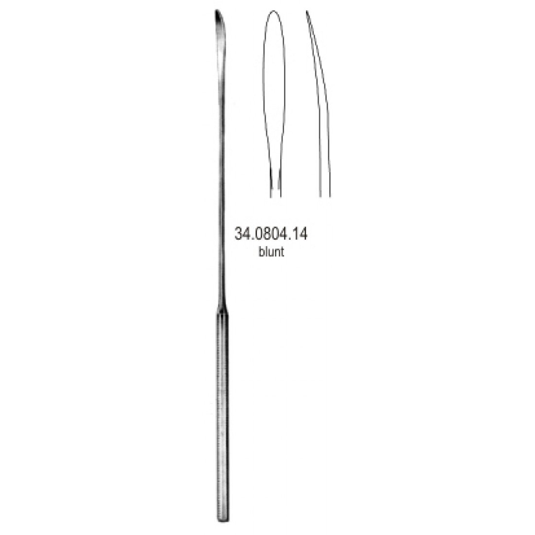 34.0804.14 Schmid Vasküler Spatula  Künt 14cm