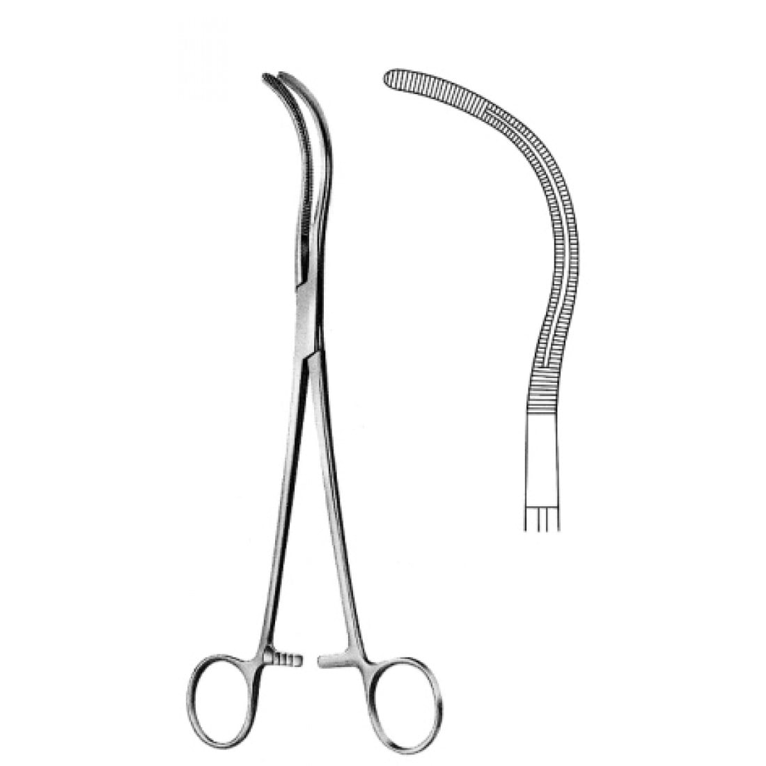14.0454.23 Stille Pedikül Klemp Eğri 23cm