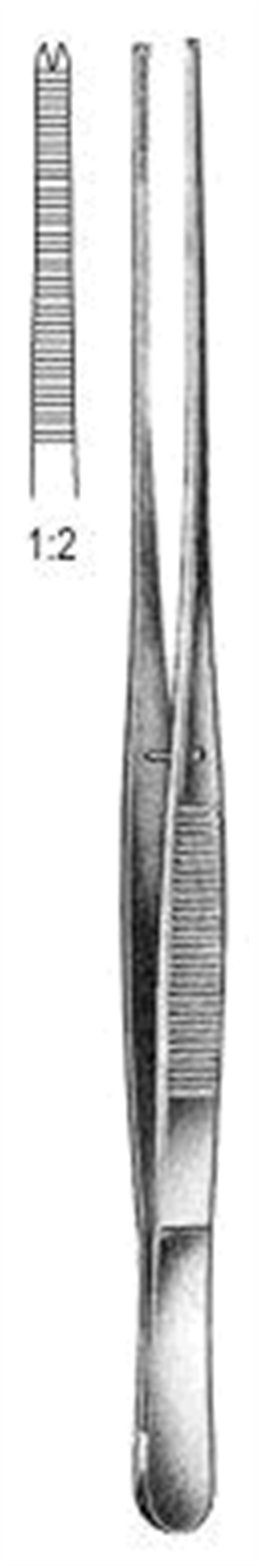 12.0152.20 Brophy Doku Forsepsi Düz 1x2T, 20cm
