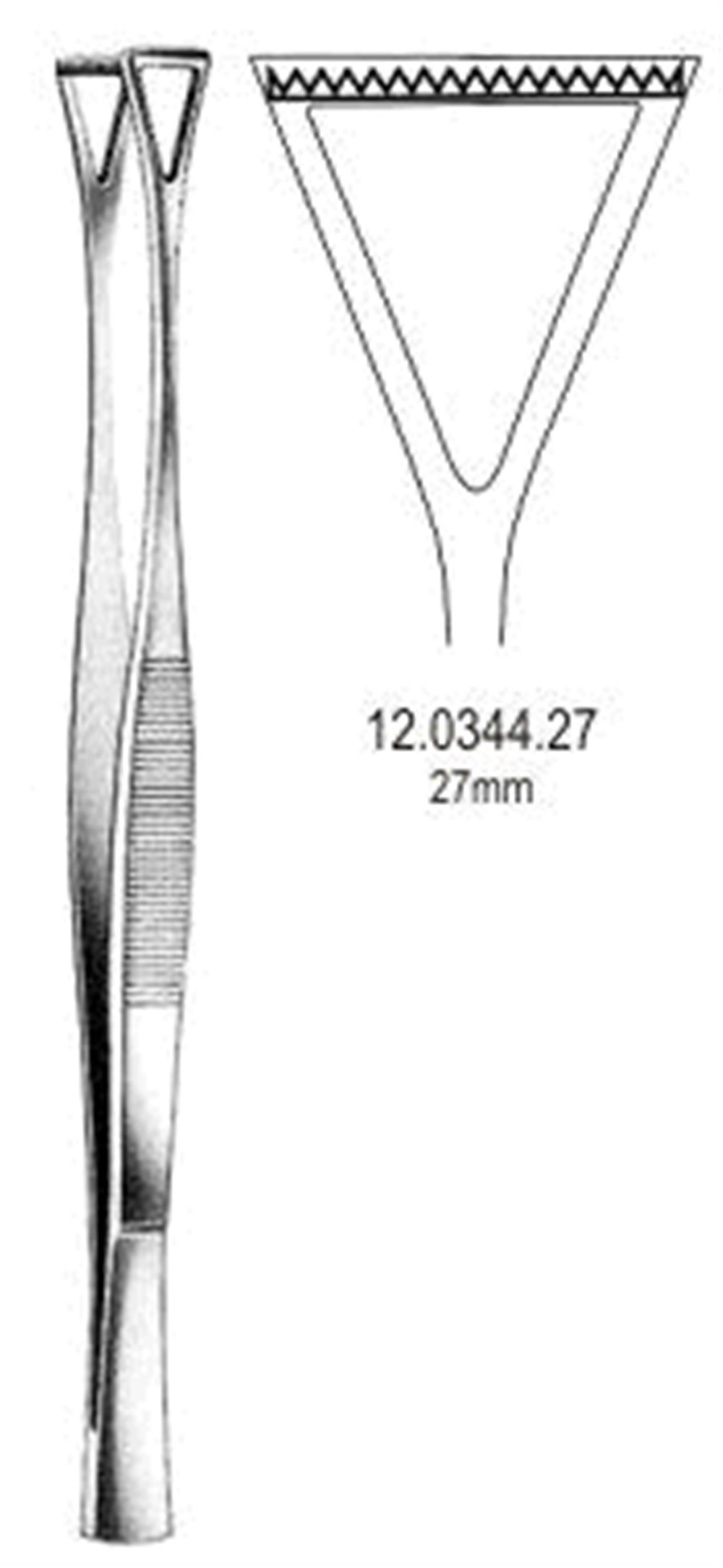 12.0344.27 Collin Duval Doku Forseps 27mm,  20cm