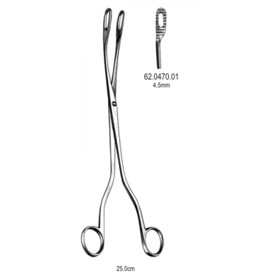 62.0470.01 J.A.M.W Plasenta Forsepsi Eğri 4.5mm, 25cm Fig.1