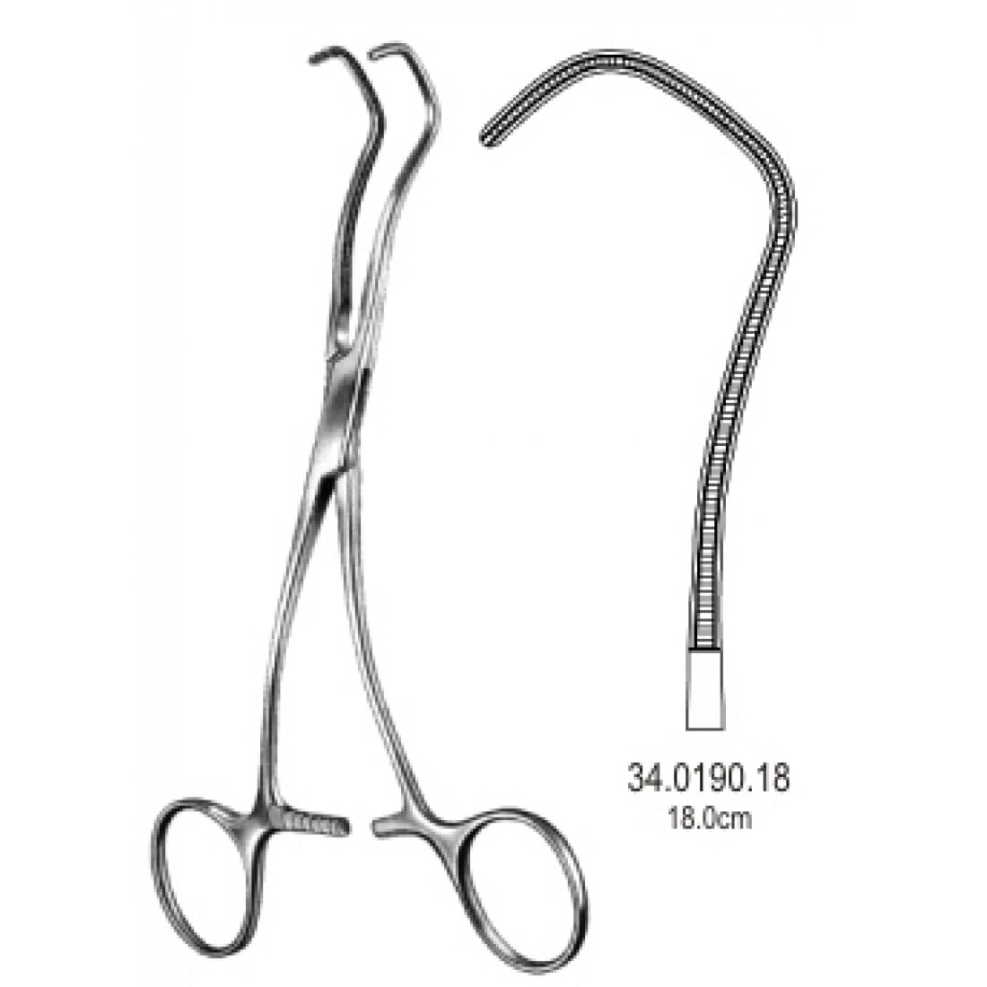 34.0190.18 Derra DeBakey Atravmatik Forseps 18cm